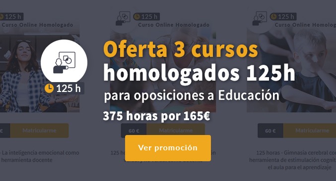 Ofertas 3 cursos 125 horas Educación