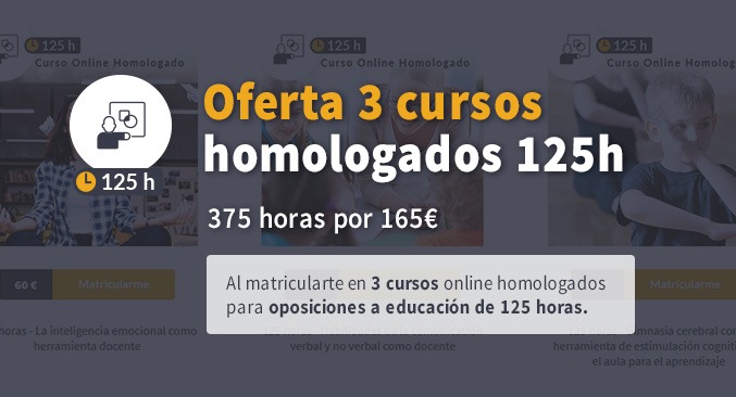 Ofertas 3 cursos 125 horas Educación