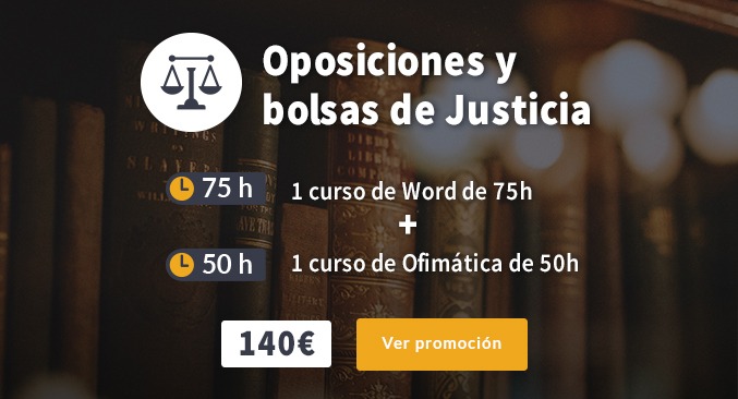 Ofertas cursos Word y Excel Justicia