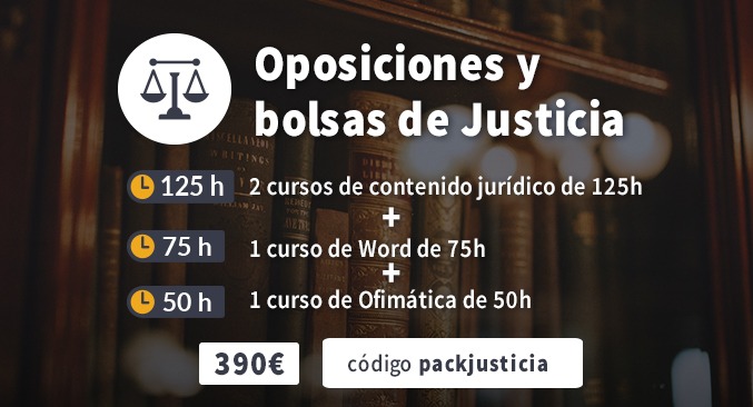 Oferta de cursos baremables para justicia de contenido jurídico, word y ofimática
