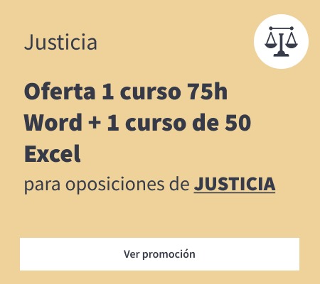 Oferta 1 curso 75h Word 1 curso 50h Excel justicia