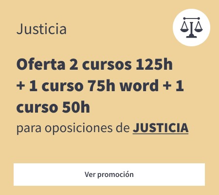 Oferta 2 cursos 125h 1 curso 75h Word 1 curso 50h justicia