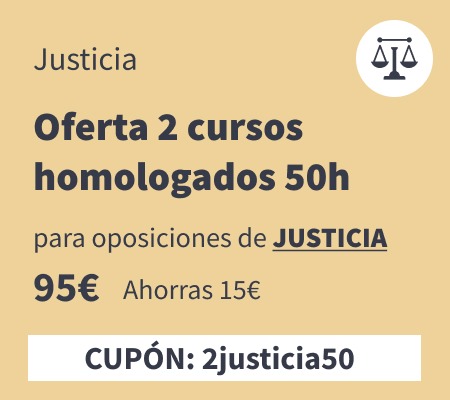 Oferta 2 cursos homologados 50h justicia