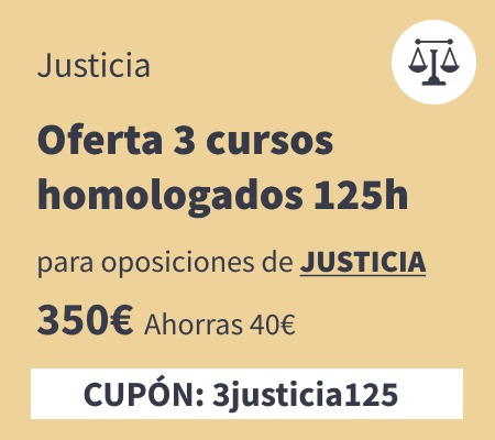 Oferta 3 cursos homologados 125h justicia