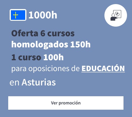 Oferta 6 cursos homologados 150h y 1 curso 100h educación Asturias