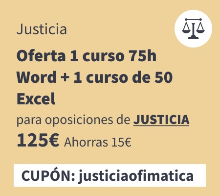 Oferta curso word 75h curso excel 50h justicia