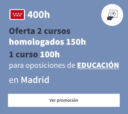 Oferta 2 cursos homologados 150h 1 curso 100h educación Aragón